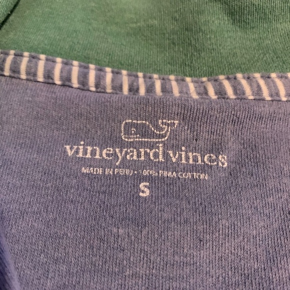 Vineyard Vines small Blue Boxy 1/4 zip pullover with Polo Collar - Picture 5 of 7